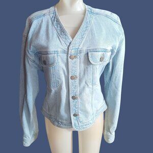 Vintage sz 8 Women's Jacket LizWear Pale Blue Denim Jacket Classic